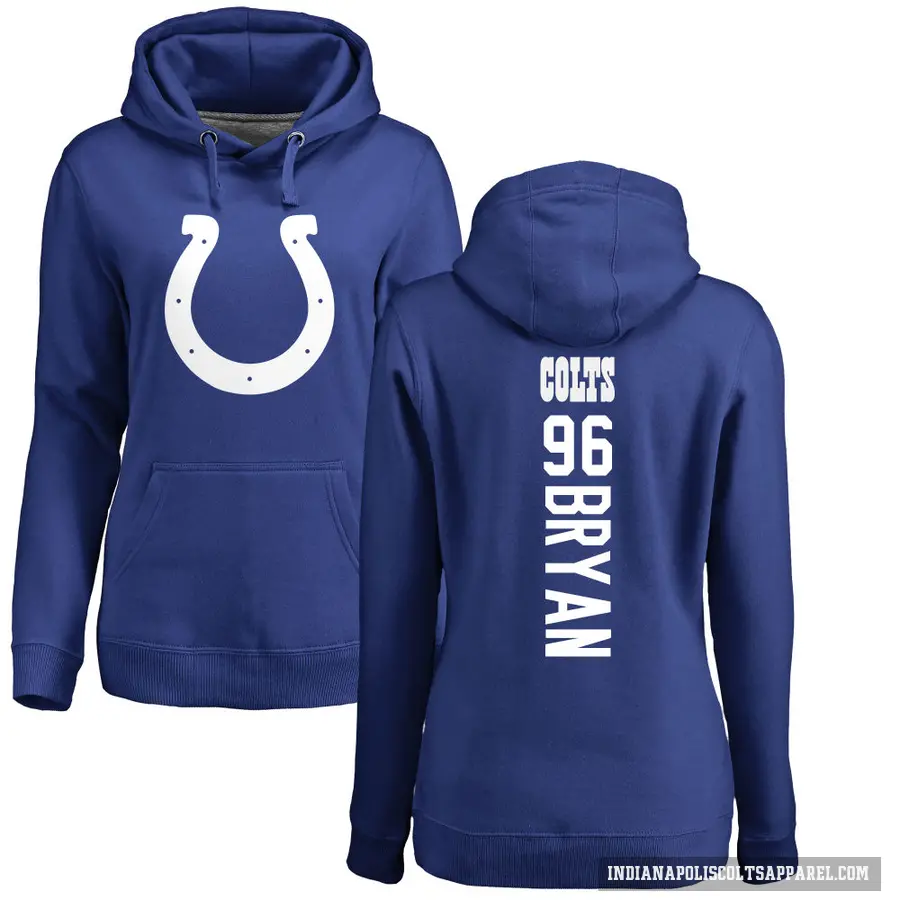 Women's ＃96 Taven Bryan Indianapolis Colts Royal Pro Line Backer Pullover Hoodie