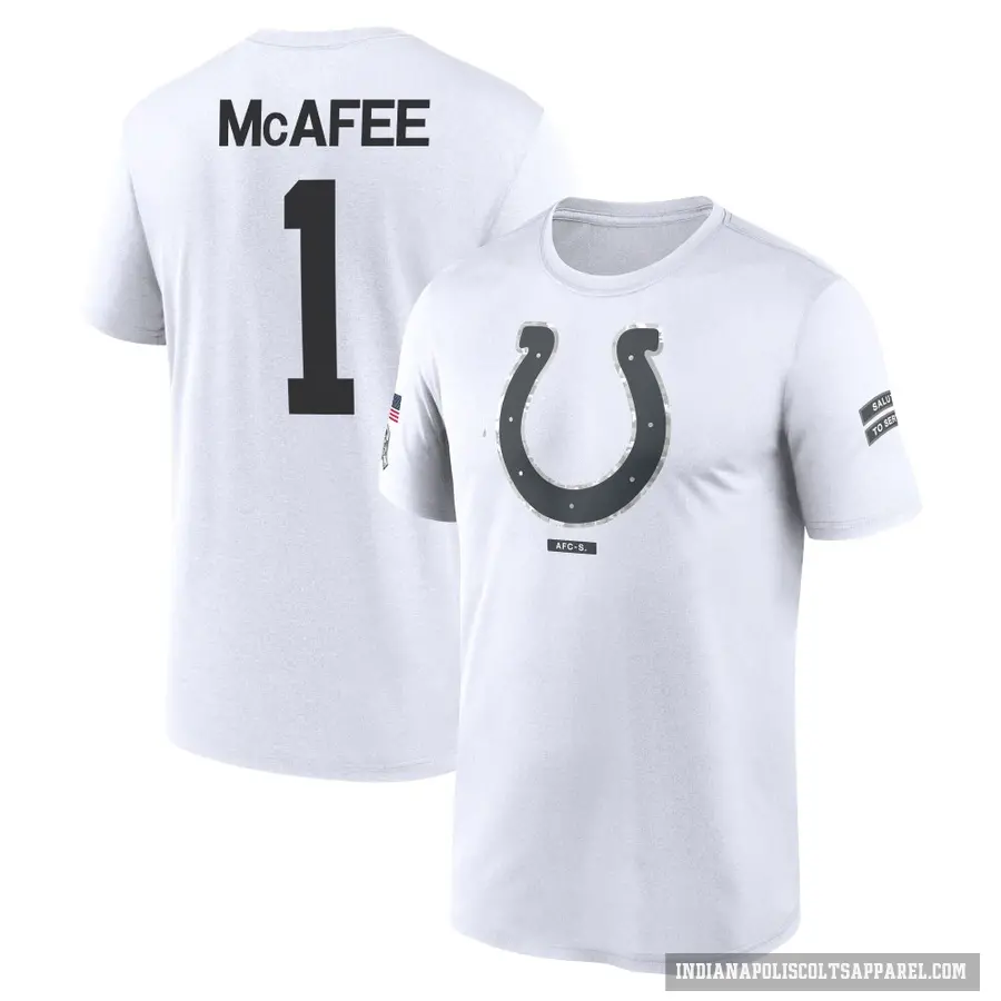 Youth ＃1 Pat McAfee Indianapolis Colts White 2024 Salute to Service Performance T-Shirt