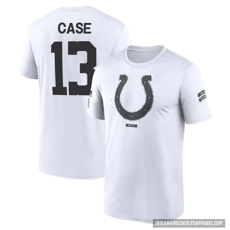 Youth ＃13 Kody Case Indianapolis Colts White 2024 Salute to Service Performance T-Shirt