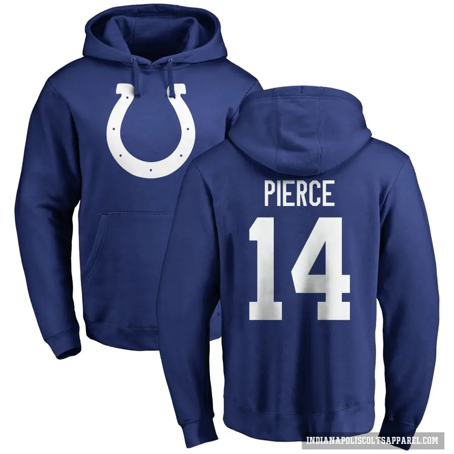 Youth ＃14 Alec Pierce Indianapolis Colts Royal Pro Line Name & Number Logo Pullover Hoodie