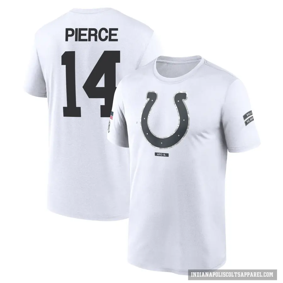 Youth ＃14 Alec Pierce Indianapolis Colts White 2024 Salute to Service Performance T-Shirt