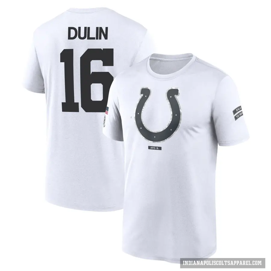 Youth ＃16 Ashton Dulin Indianapolis Colts White 2024 Salute to Service Performance T-Shirt