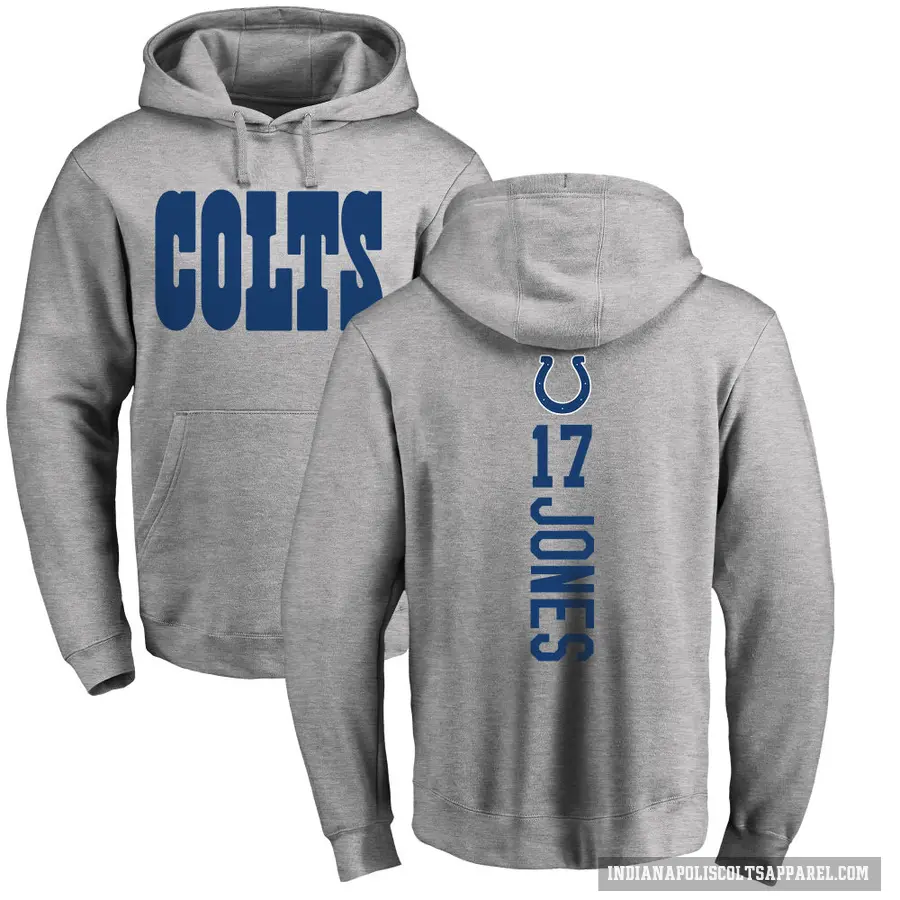 Youth ＃17 Daniel Jones Indianapolis Colts Pro Line Ash Backer Pullover Hoodie
