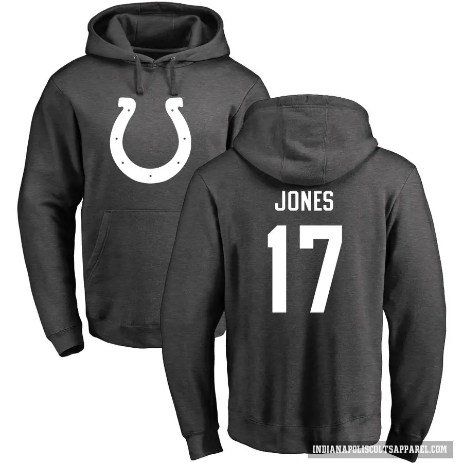 Youth ＃17 Daniel Jones Indianapolis Colts Pro Line by Branded Ash One Color Pullover Hoodie