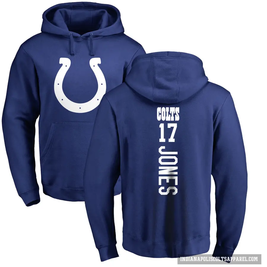 Youth ＃17 Daniel Jones Indianapolis Colts Royal Pro Line Backer Pullover Hoodie