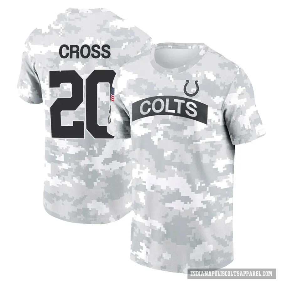 Youth ＃20 Nick Cross Indianapolis Colts Camo Arctic 2024 Salute to Service Performance T-Shirt