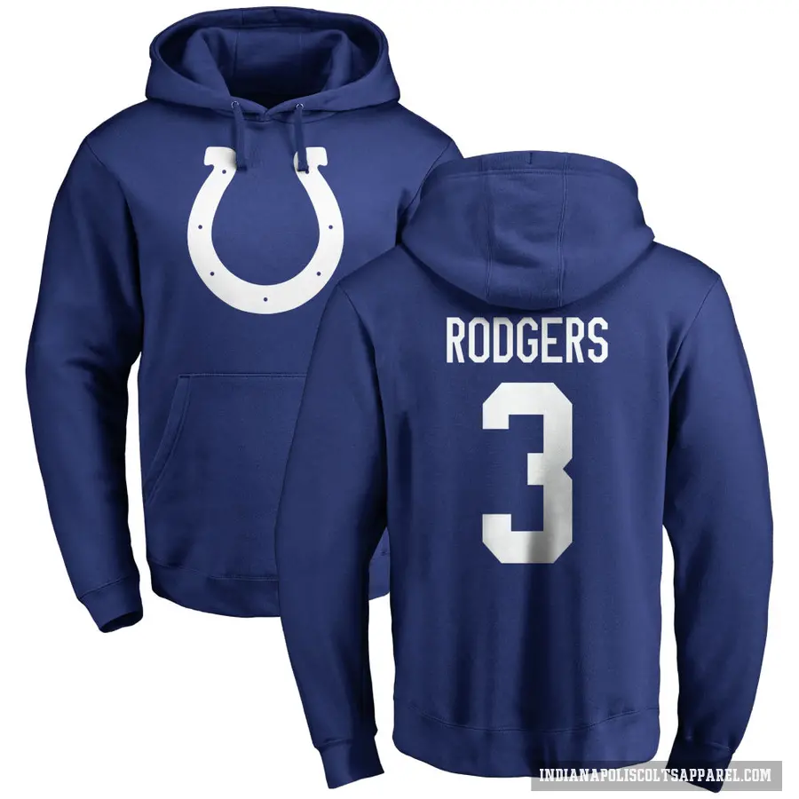 Youth ＃3 Amari Rodgers Indianapolis Colts Royal Pro Line Name & Number Logo Pullover Hoodie