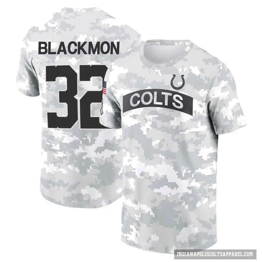 Youth ＃32 Julian Blackmon Indianapolis Colts Black Arctic Camo 2024 Salute to Service Performance T-Shirt