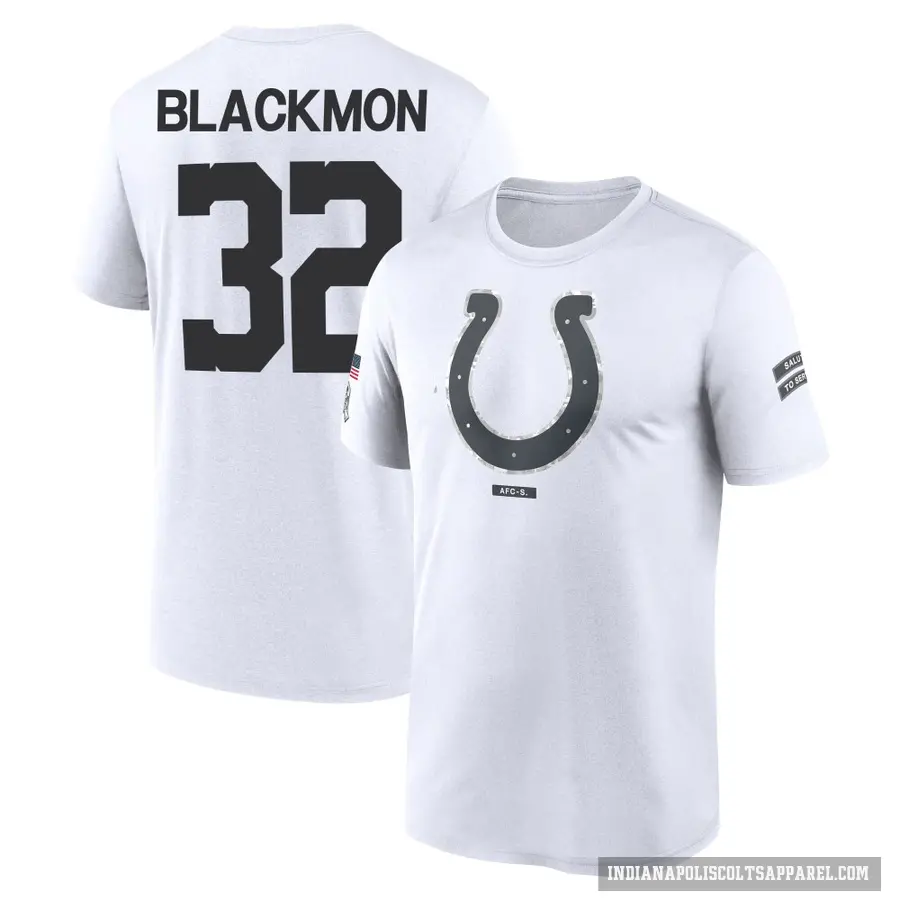 Youth ＃32 Julian Blackmon Indianapolis Colts White 2024 Salute to Service Performance T-Shirt