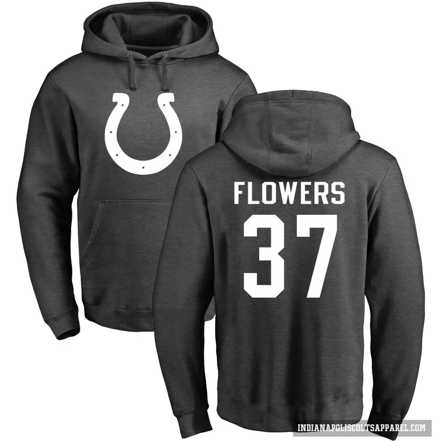 Youth ＃37 Tre Flowers Indianapolis Colts Pro Line by Branded Ash One Color Pullover Hoodie