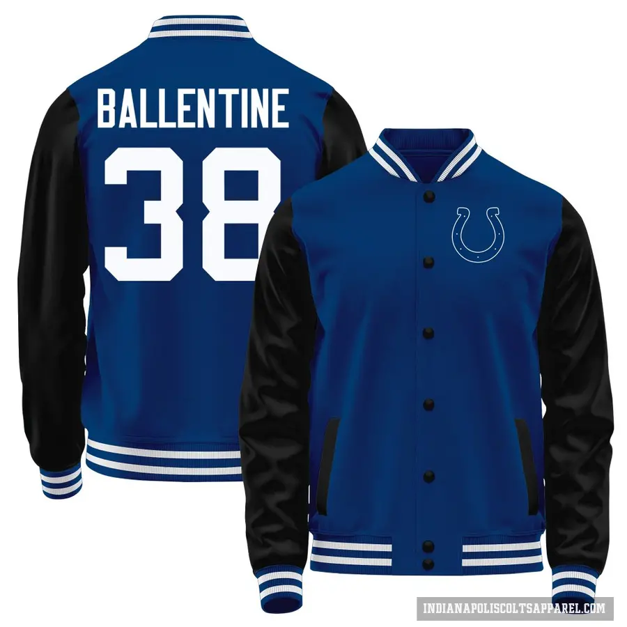 Youth ＃38 Corey Ballentine Indianapolis Colts Black Navy Full-Snap Name & Number Jacket