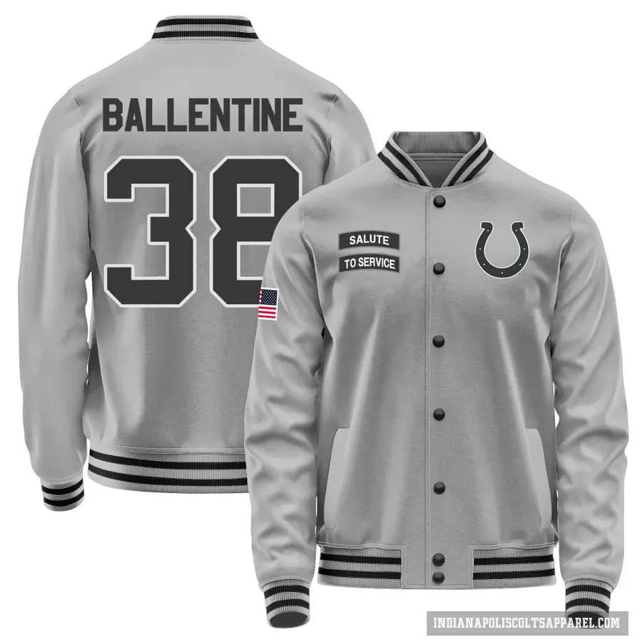 Youth ＃38 Corey Ballentine Indianapolis Colts Gray Salute to Service Performance Jacket