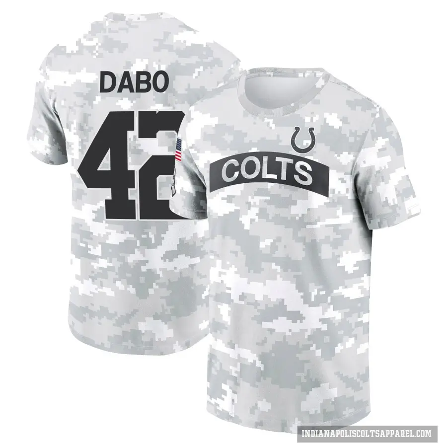 Youth ＃42 Marcel Dabo Indianapolis Colts Camo Arctic 2024 Salute to Service Performance T-Shirt
