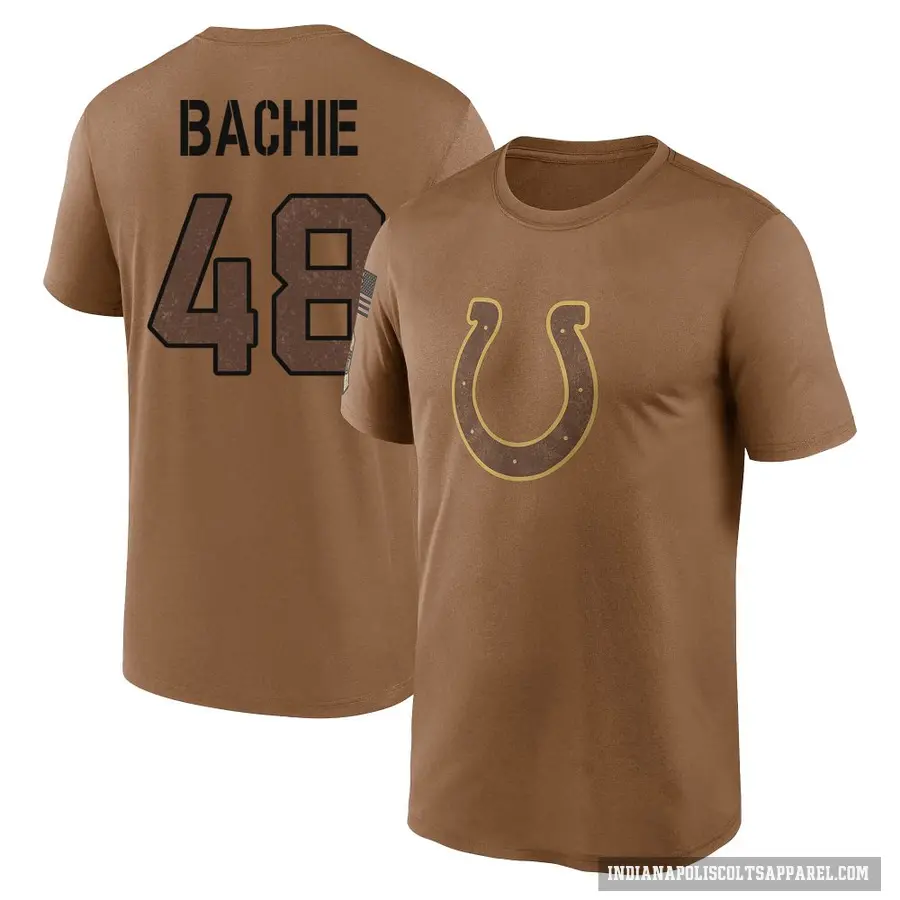Youth ＃48 Joe Bachie Indianapolis Colts Brown 2023 Salute To Service Performance T-Shirt