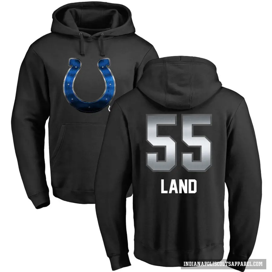 Youth ＃55 Isaiah Land Indianapolis Colts Black Midnight Mascot Pullover Hoodie