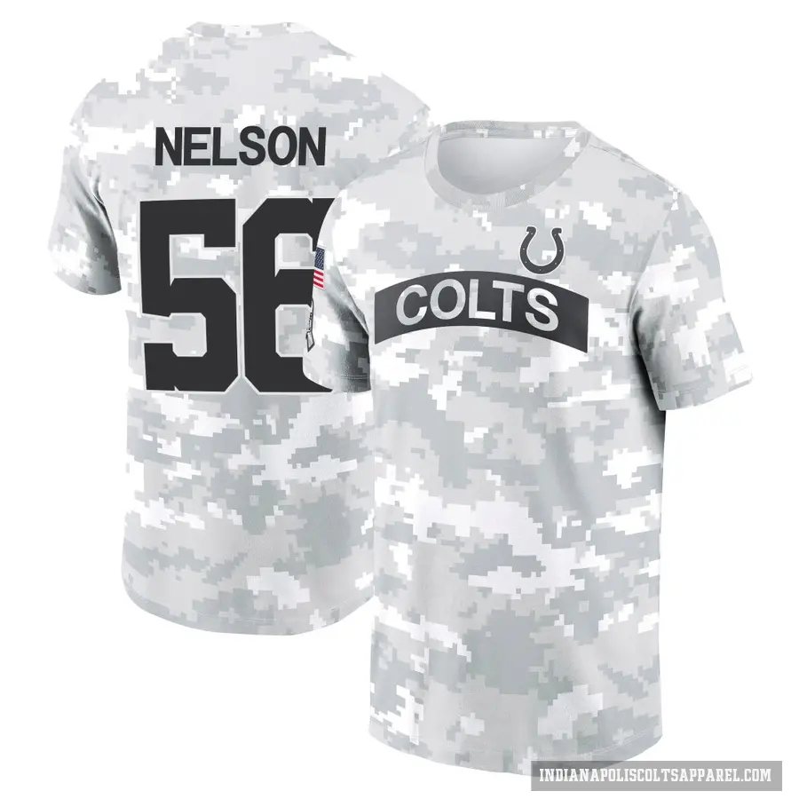 Youth ＃56 Quenton Nelson Indianapolis Colts Camo Arctic 2024 Salute to Service Performance T-Shirt