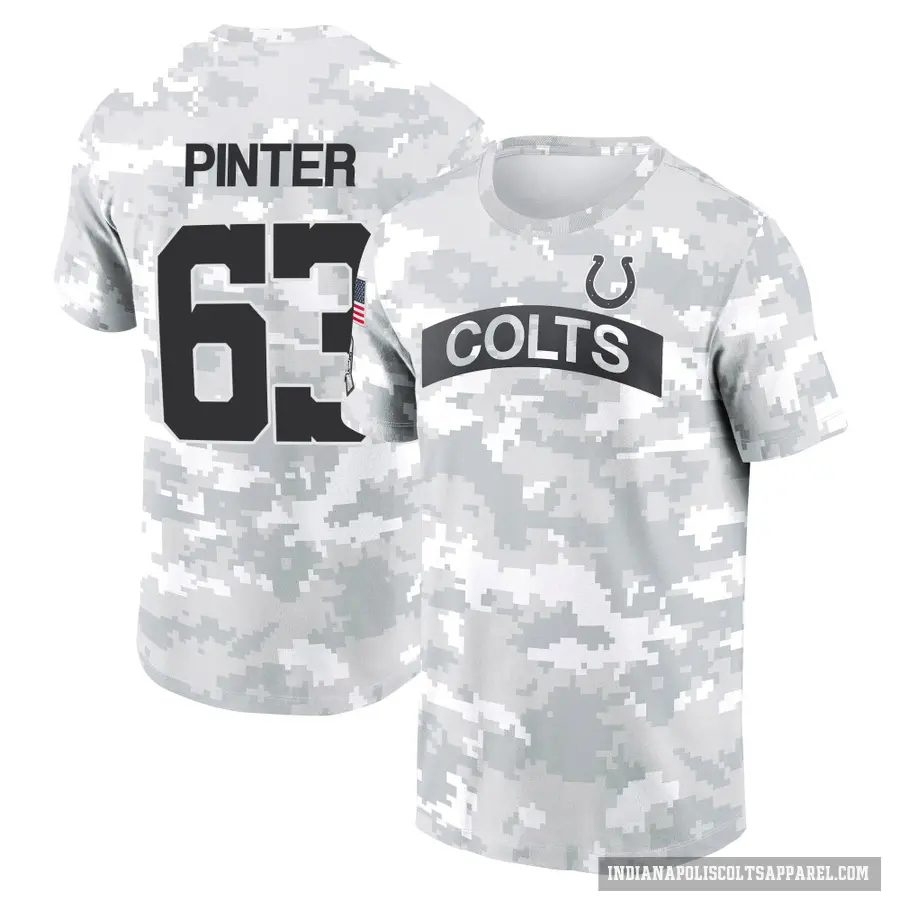 Youth ＃63 Danny Pinter Indianapolis Colts Camo Arctic 2024 Salute to Service Performance T-Shirt