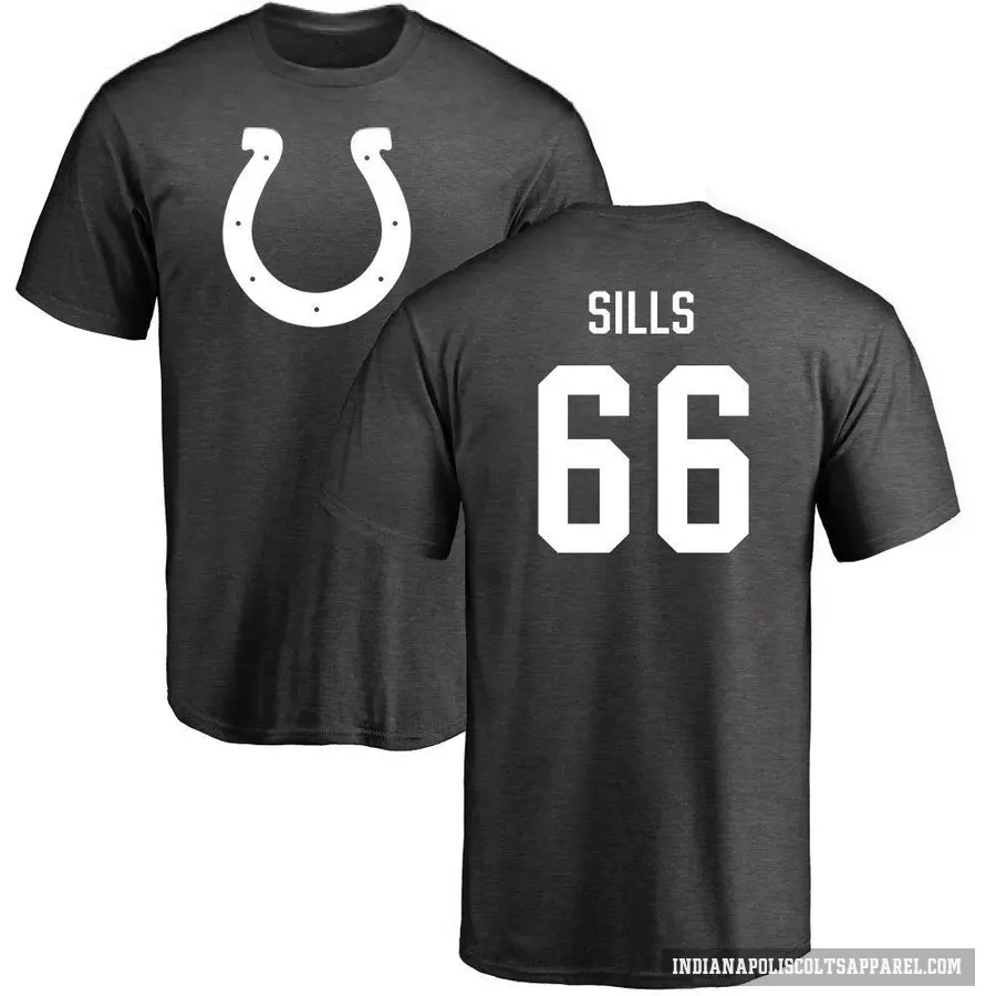 Youth ＃66 Josh Sills Indianapolis Colts Ash One Color T-Shirt