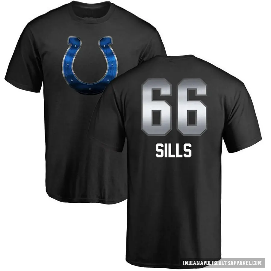 Youth ＃66 Josh Sills Indianapolis Colts Black Midnight Mascot T-Shirt