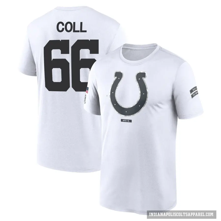 Youth ＃66 Ryan Coll Indianapolis Colts White 2024 Salute to Service Performance T-Shirt