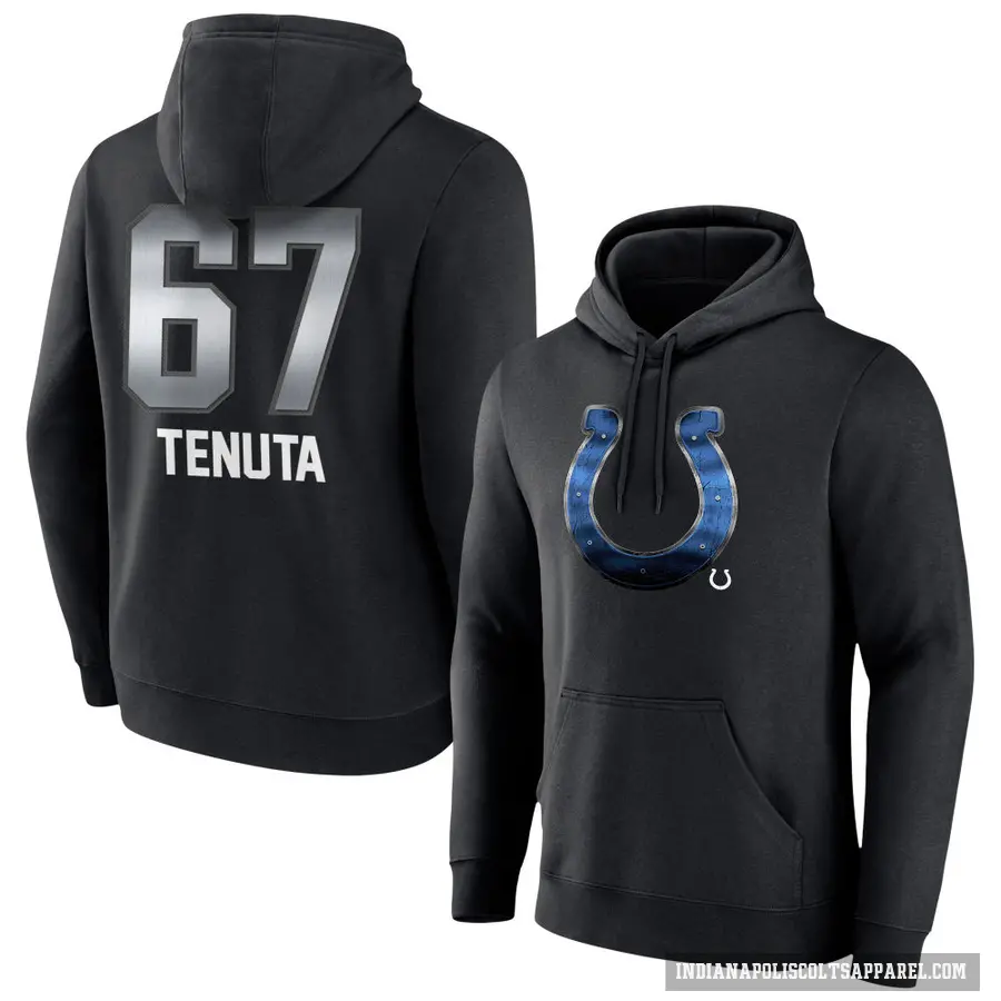 Youth ＃67 Luke Tenuta Indianapolis Colts Black Midnight Mascot Pullover Hoodie