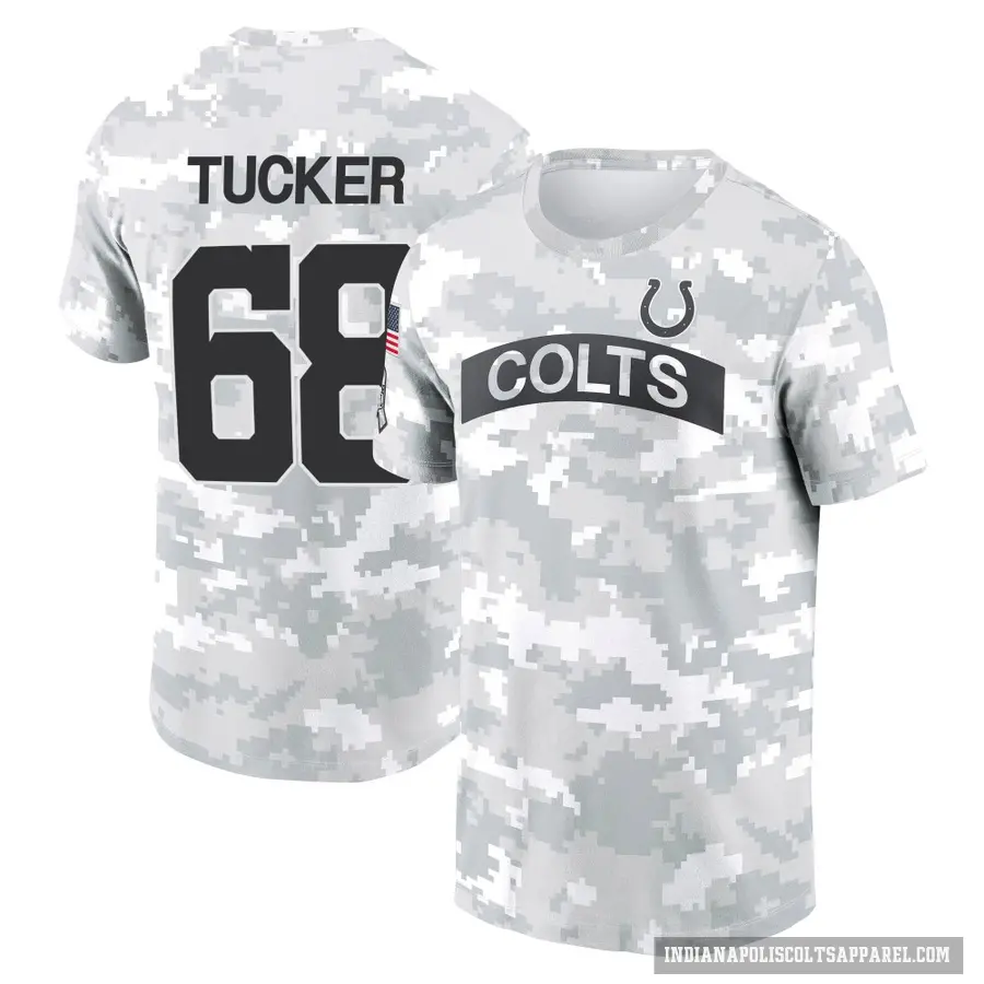 Youth ＃68 Dalton Tucker Indianapolis Colts Camo Arctic 2024 Salute to Service Performance T-Shirt