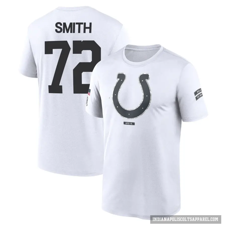 Youth ＃72 Braden Smith Indianapolis Colts White 2024 Salute to Service Performance T-Shirt