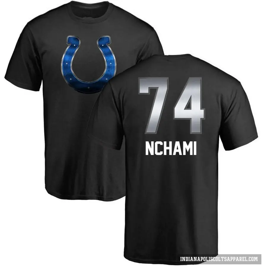 Youth ＃74 Durell Nchami Indianapolis Colts Black Midnight Mascot T-Shirt