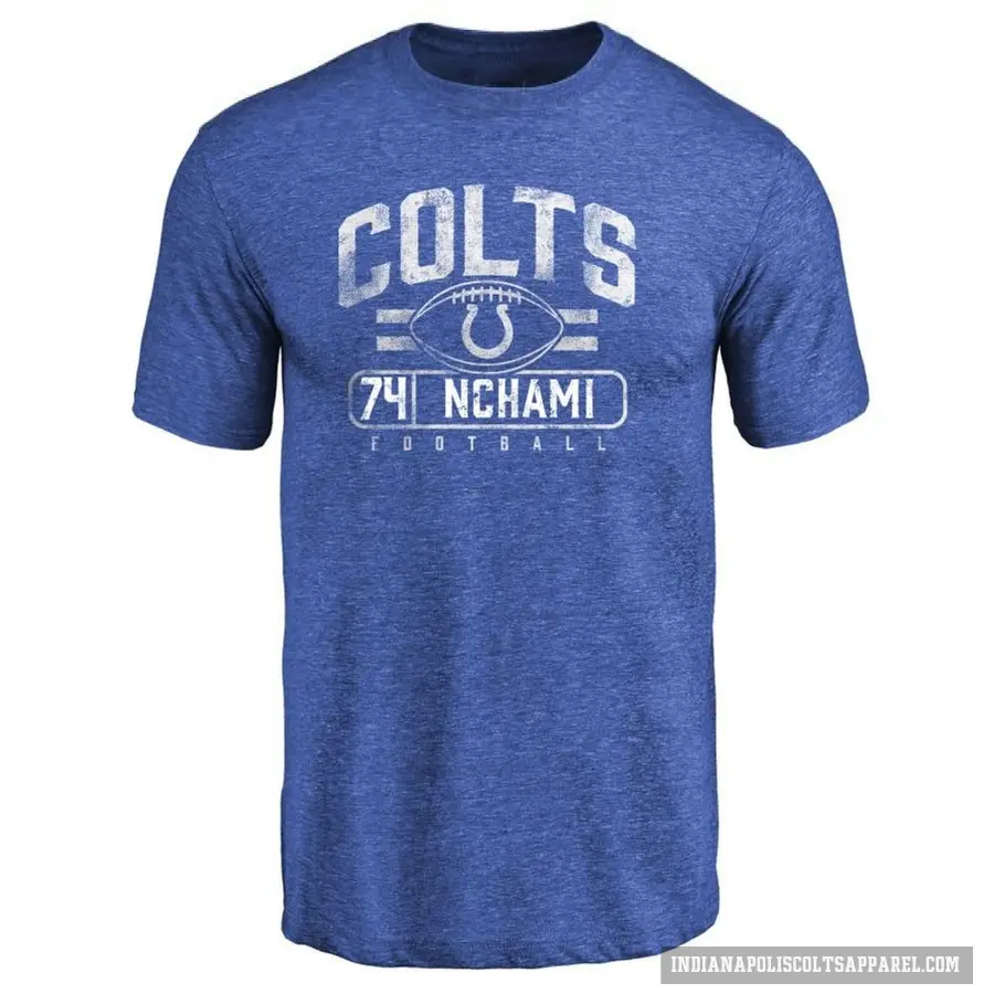 Youth ＃74 Durell Nchami Indianapolis Colts Royal Flanker T-Shirt