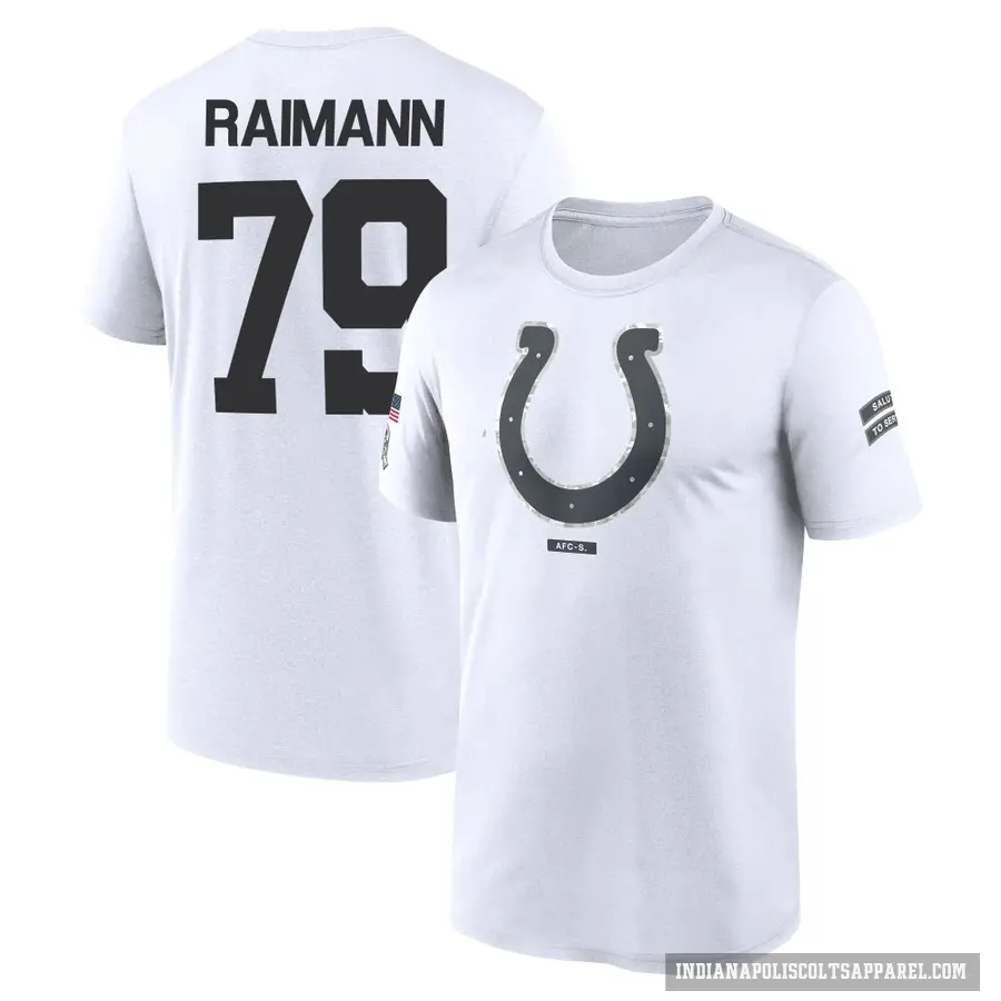 Youth ＃79 Bernhard Raimann Indianapolis Colts White 2024 Salute to Service Performance T-Shirt