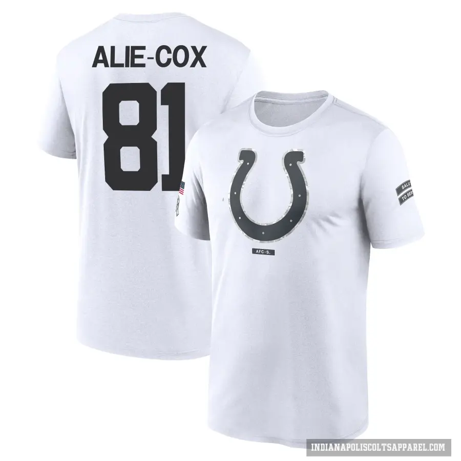 Youth ＃81 Mo Alie-Cox Indianapolis Colts White 2024 Salute to Service Performance T-Shirt