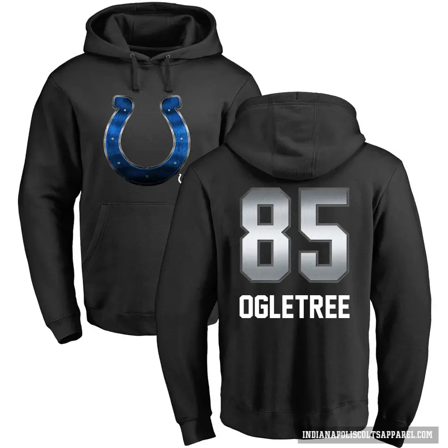 Youth ＃85 Drew Ogletree Indianapolis Colts Black Midnight Mascot Pullover Hoodie
