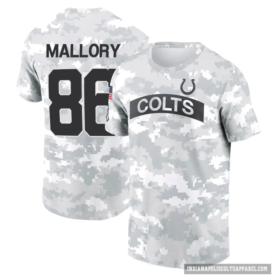 Youth ＃86 Will Mallory Indianapolis Colts Camo Arctic 2024 Salute to Service Performance T-Shirt