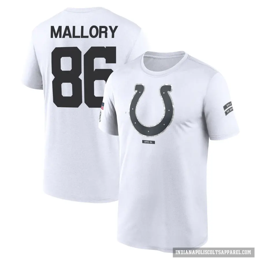 Youth ＃86 Will Mallory Indianapolis Colts White 2024 Salute to Service Performance T-Shirt