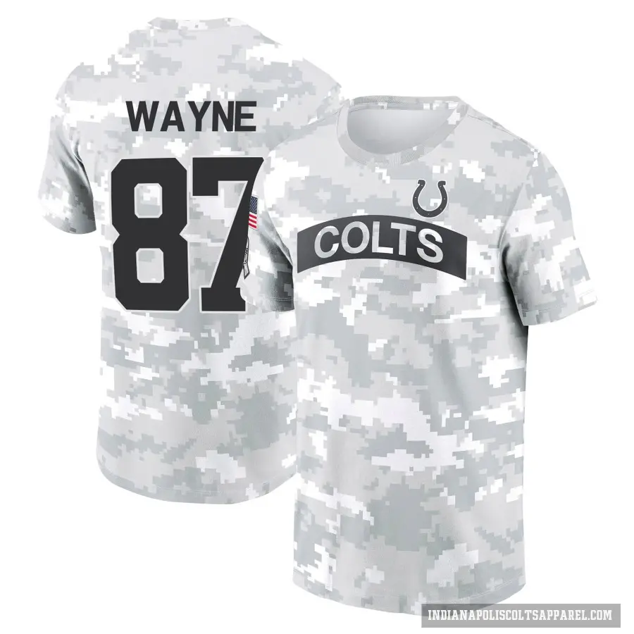 Youth ＃87 Reggie Wayne Indianapolis Colts Camo Arctic 2024 Salute to Service Performance T-Shirt