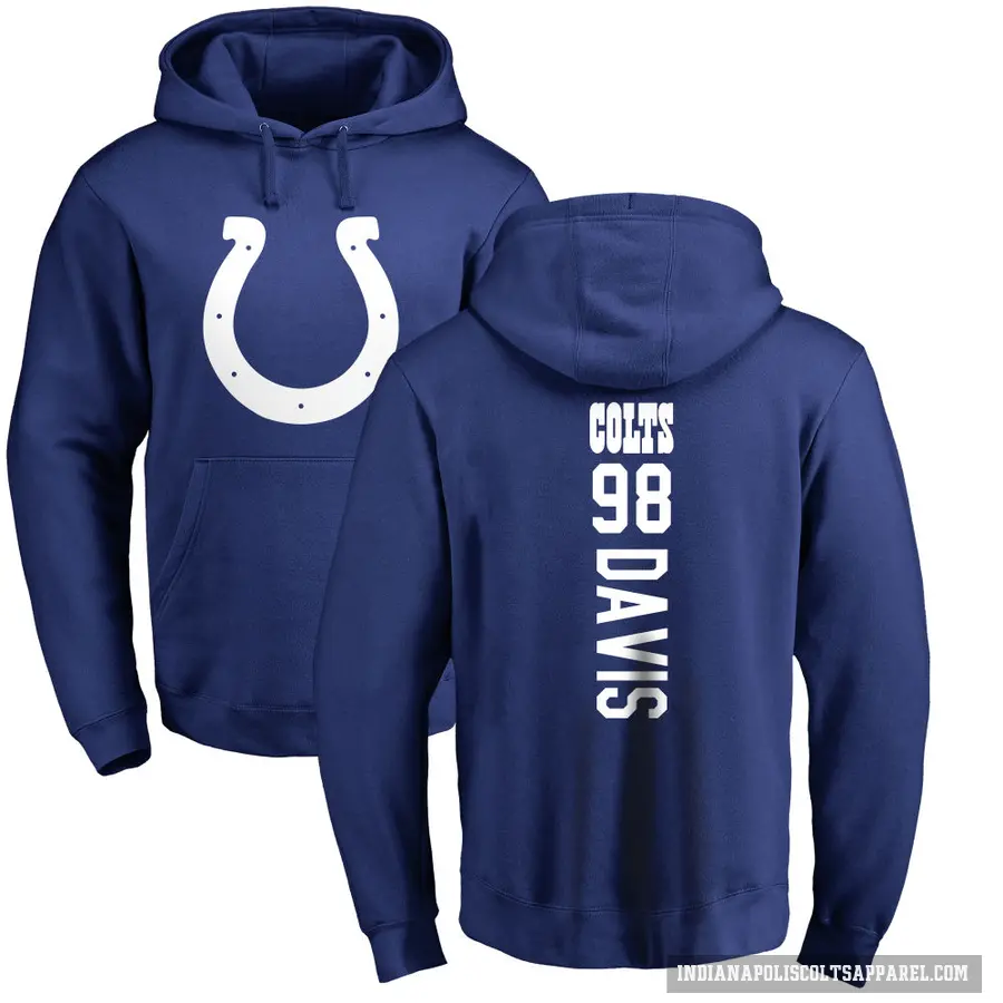 Youth ＃98 Raekwon Davis Indianapolis Colts Royal Pro Line Backer Pullover Hoodie