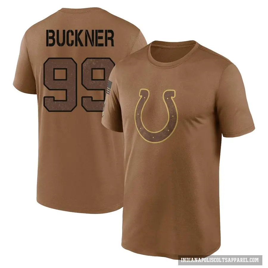 Youth ＃99 DeForest Buckner Indianapolis Colts Brown 2023 Salute To Service Performance T-Shirt